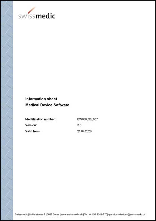 Information sheet Medical Device Software