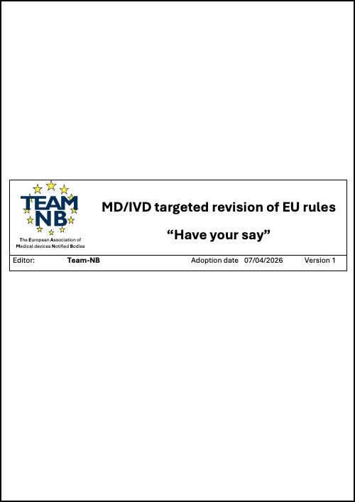 MD/IVD targeted revision of EU rules “Have your say”